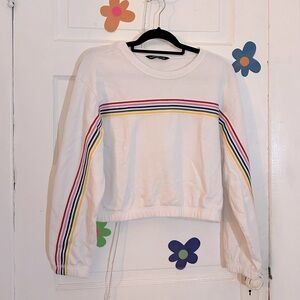 White Cropped A&F Sweatshirt